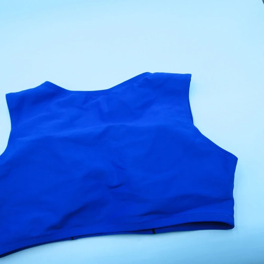 Victorias Secret XXL Blue V Neck Wide Lined Sleeveless Bikini‎ Top Swimwear New